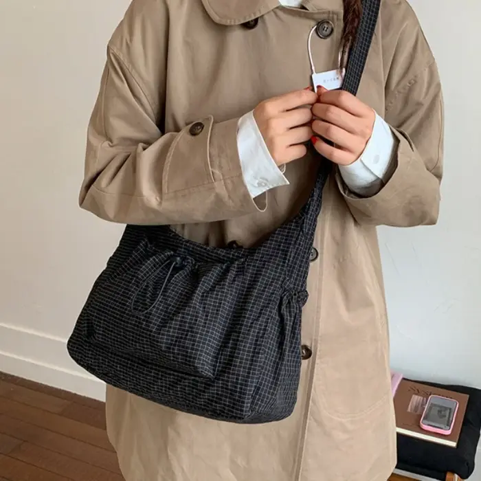 Sac à bandoulière à carreaux pour femmes