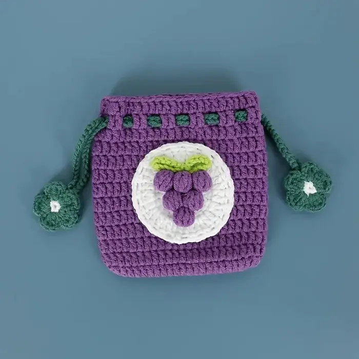 Porte-monnaie tissé à la main avec cordon de serrage de style doux
