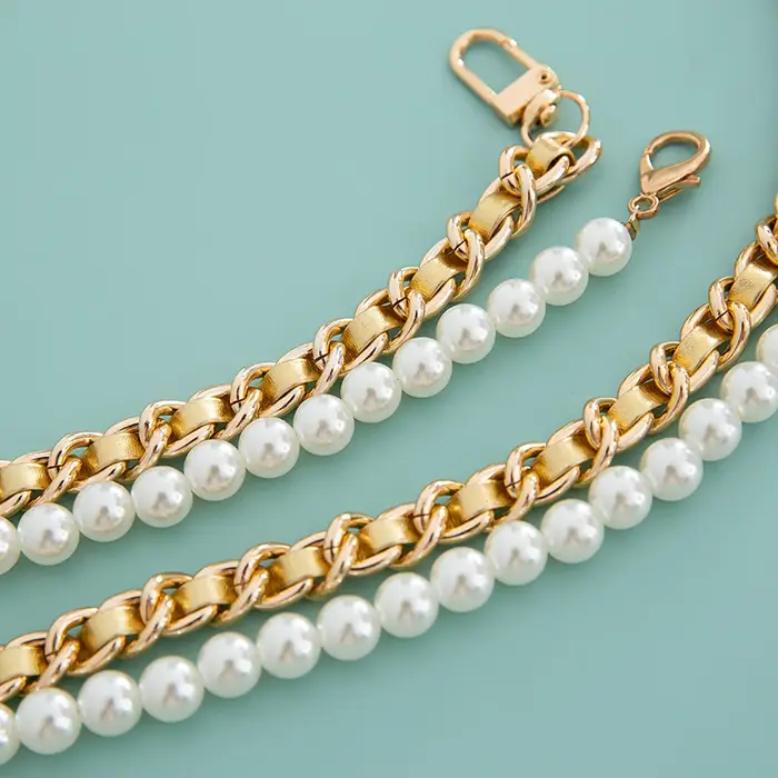 Ensemble de sac à main en similicuir et perles pour femme