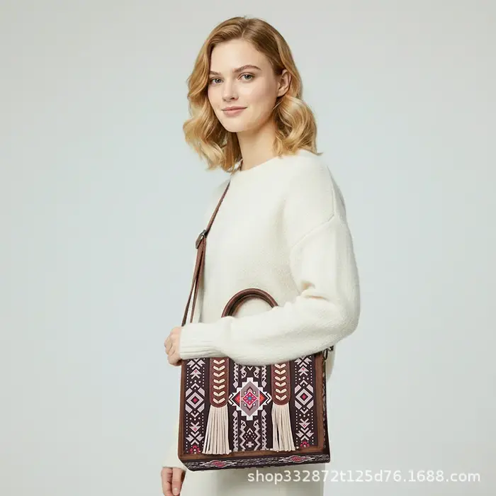 Sac fourre-tout bohème en toile pour femme