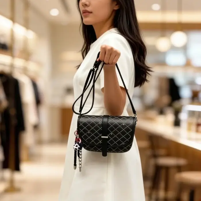 Sac à langer chic et minimaliste : élégant sac bandoulière pour femme avec logo de créateur de luxe et fonction de sac fourre-tout grande capacité