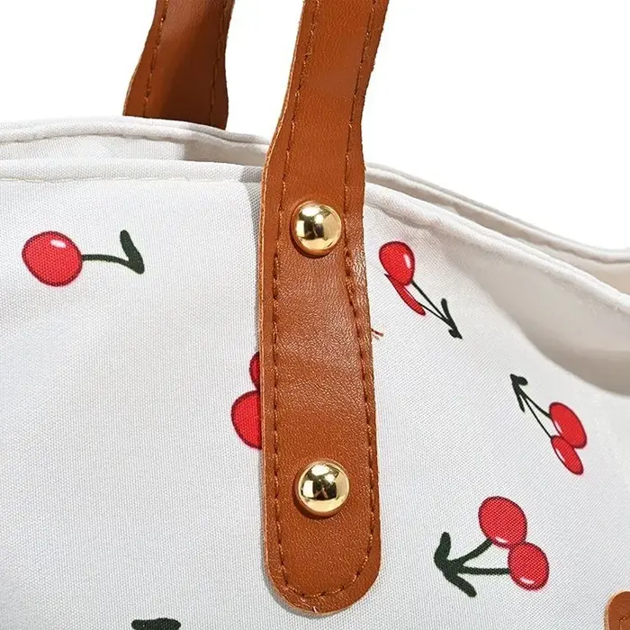 Sac fourre-tout grande capacité à motif cerise