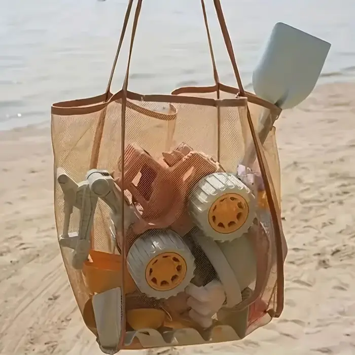 Sac fourre-tout en filet pliable pour la plage et la natation