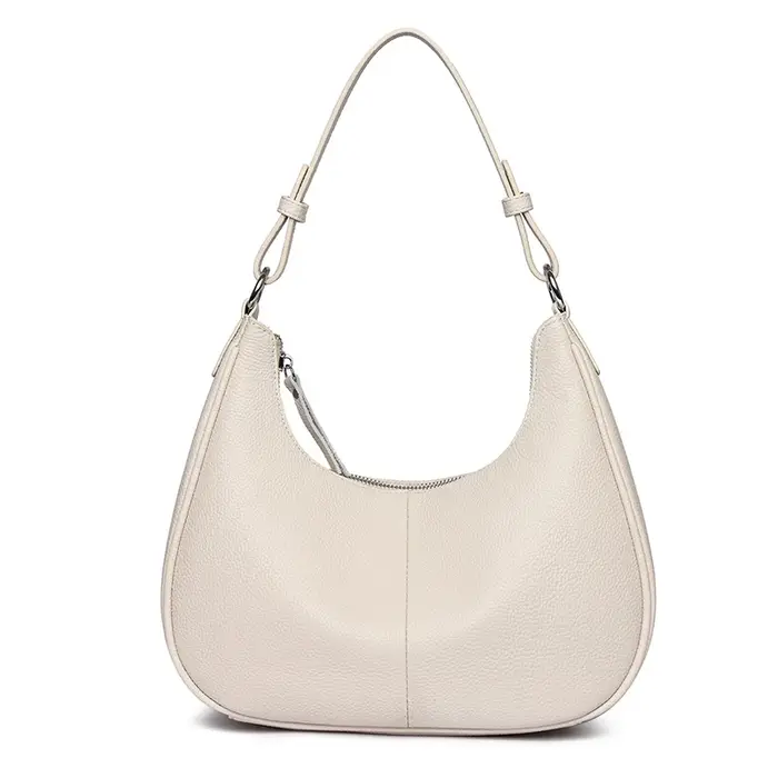 Sac à bandoulière Hobo en cuir véritable de luxe, petit sac à main pochette, sac sous le bras pour f