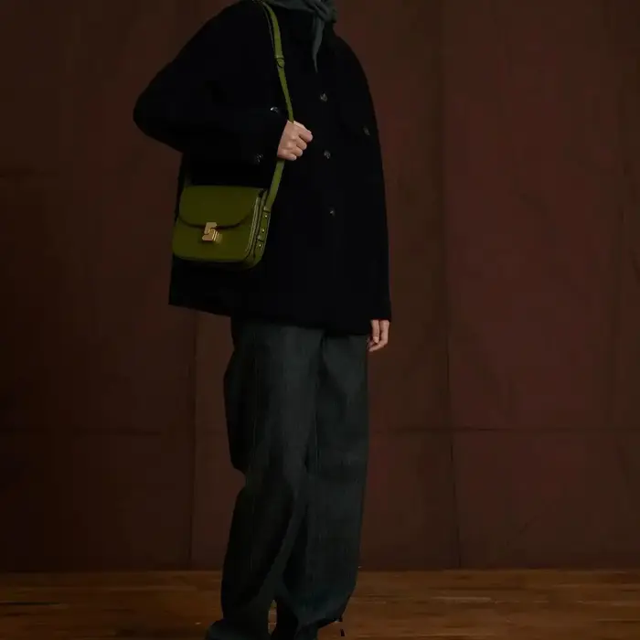 Sac carré en cuir de vachette pleine fleur de marque française pour femme, sac à bandoulière de haut