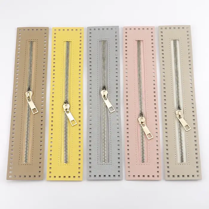 Lot de 5 sangles à fermeture éclair de 27 cm avec trou de couture