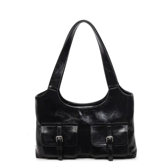 Sac fourre-tout en cuir vintage de style décontracté pour femmes, idéal pour un usage quotidien, les