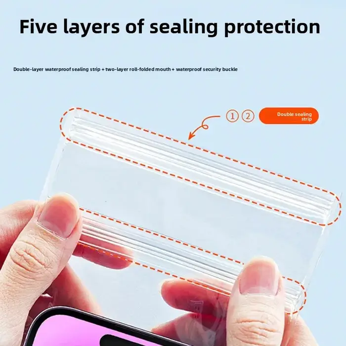 Pochette étanche IPX8 transparente pour la natation