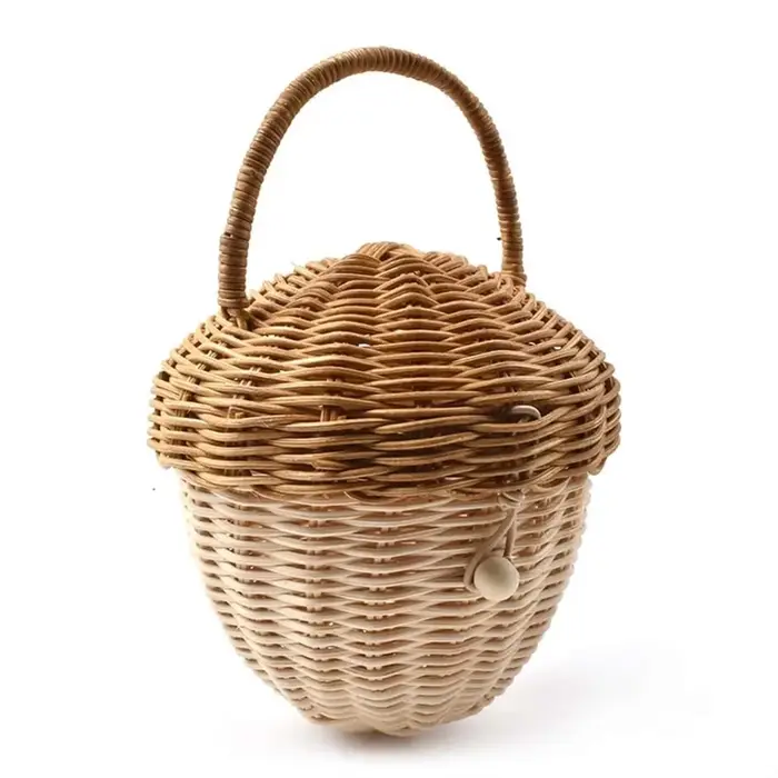 Sac fourre-tout en rotin, paniers tissés en forme de champignon faits à la main, décoration de chamb