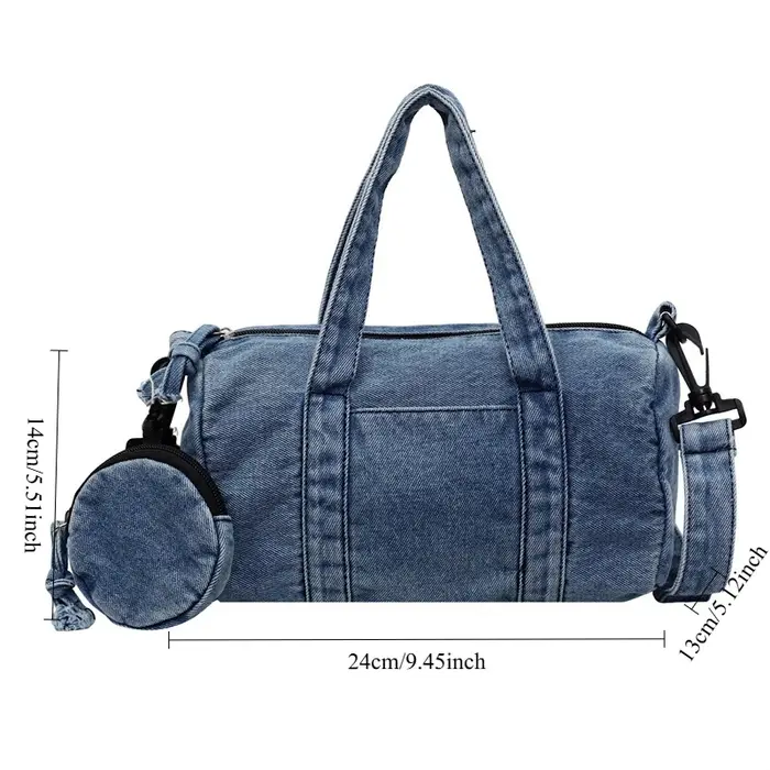 Sac messager vintage en jean pour femme