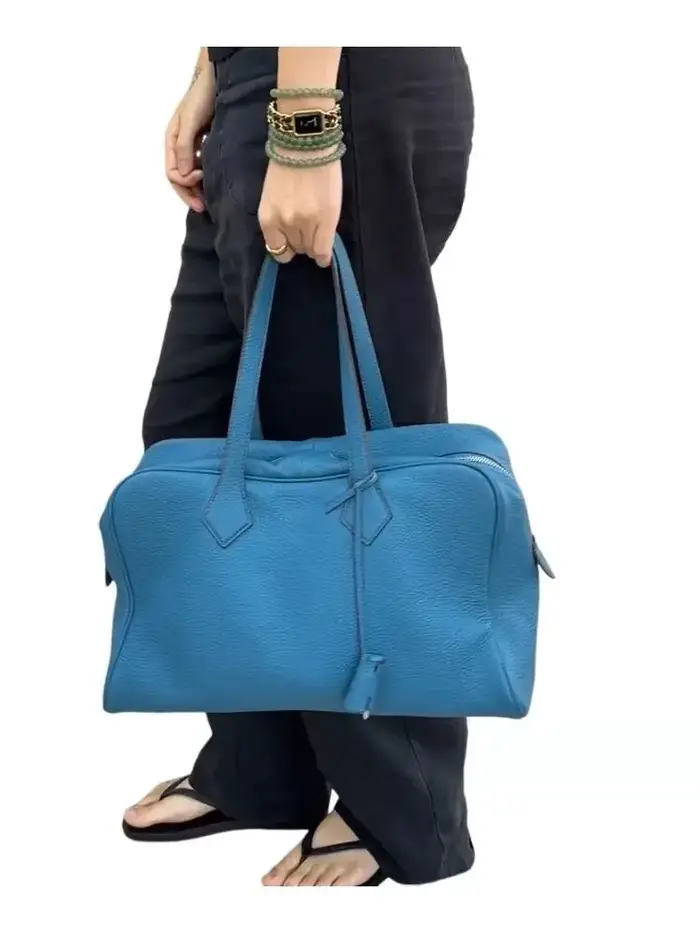 Sac à main Boston bleu rétro haut de gamme pour femmes