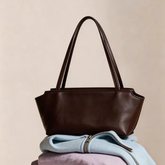 Sac fourre-tout pour femme en cuir d'agneau souple, style minimaliste coréen, pour trajets quotidien