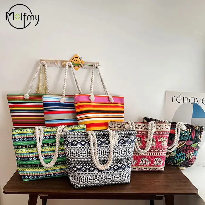 Sac à Main en Toile à Motifs Imprimés pour Femme