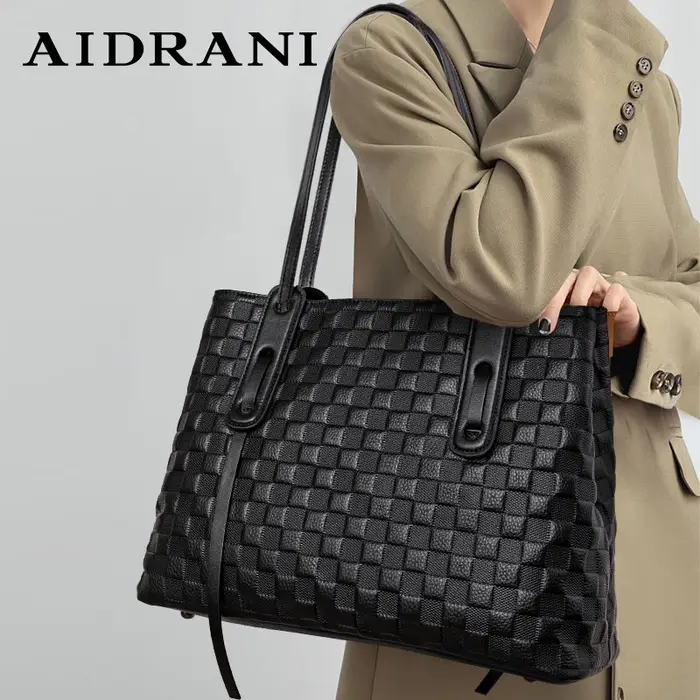 Aidrani-Sac fourre-tout en cuir véritable pour femme