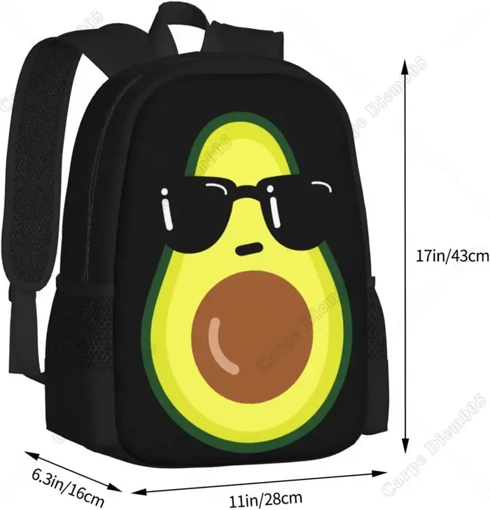 Sac à dos de dessin animé drôle avec lunettes de soleil noires