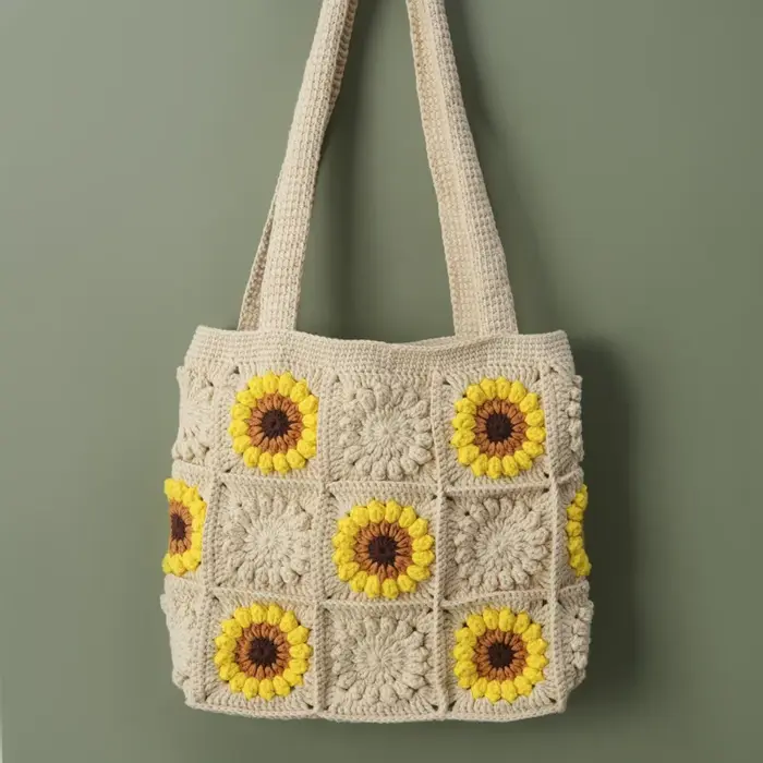 Sac au crochet fait à la main