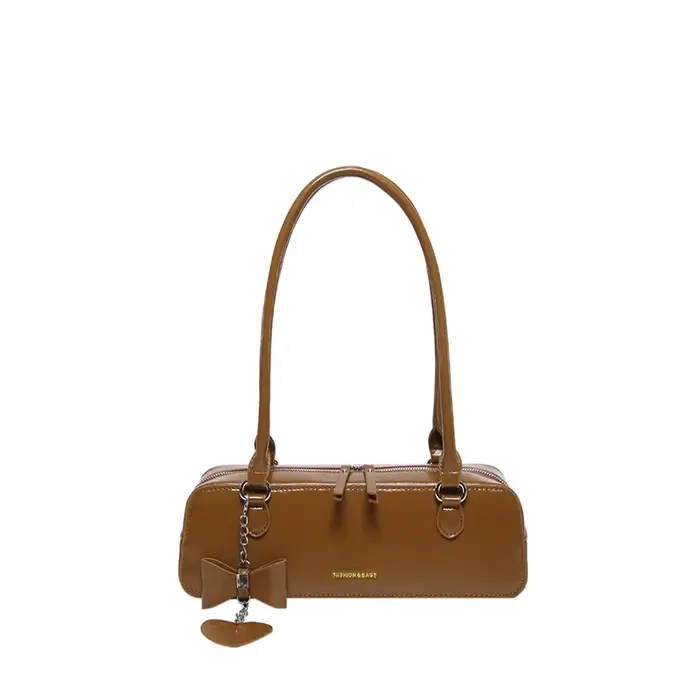 Sacs à bandoulière rectangulaires en PU brillant pour femmes