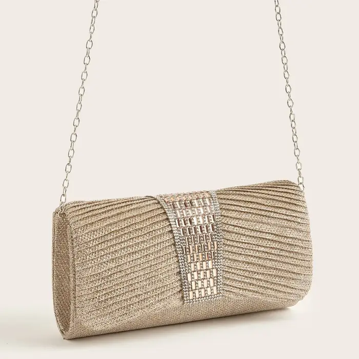 Nouvelle Pochette de Soirée Plissée Tendance en Satin