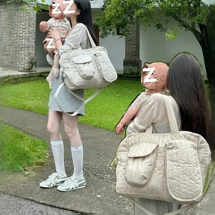 Sac à couches matelassé en coton pour bébé