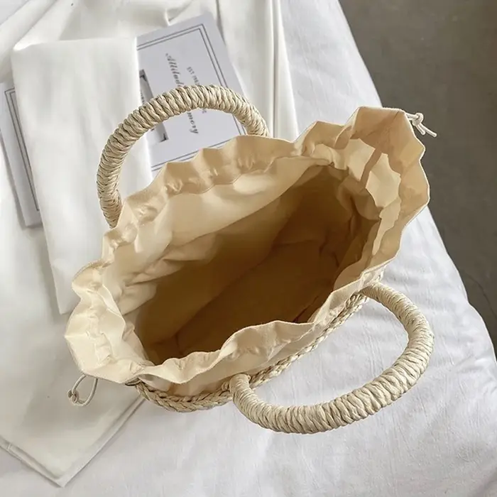 Sac à bandoulière tissé en rotin pour femmes