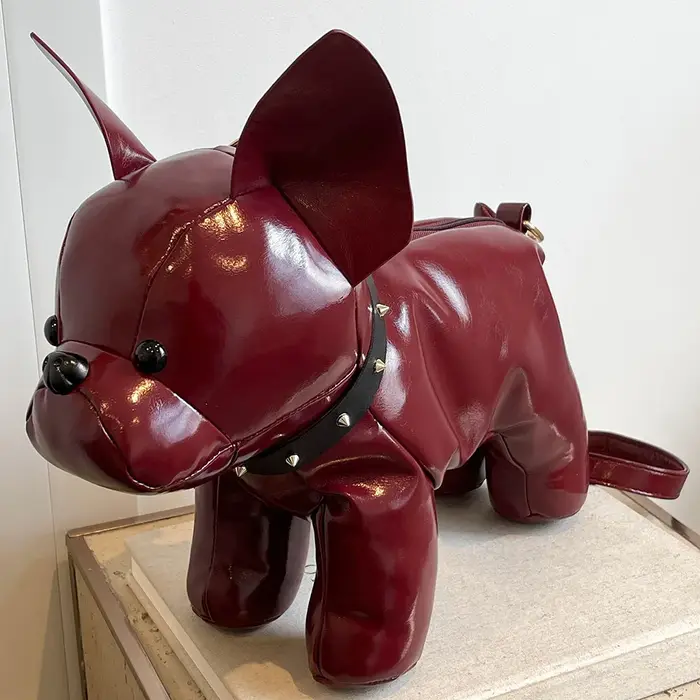 Sac messager en cuir PU pour hommes et femmes, sangle réglable, initié, forme de bouledogue, sac à b