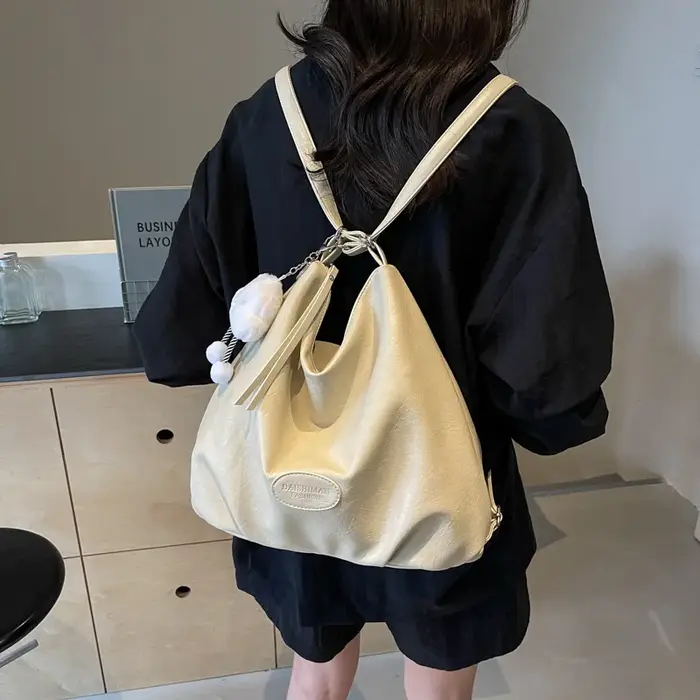 Grande capacité banlieue Vintage décontracté rue Sle unique épaule femmes sac fourre-tout voyage Bapa doux sacs à main
