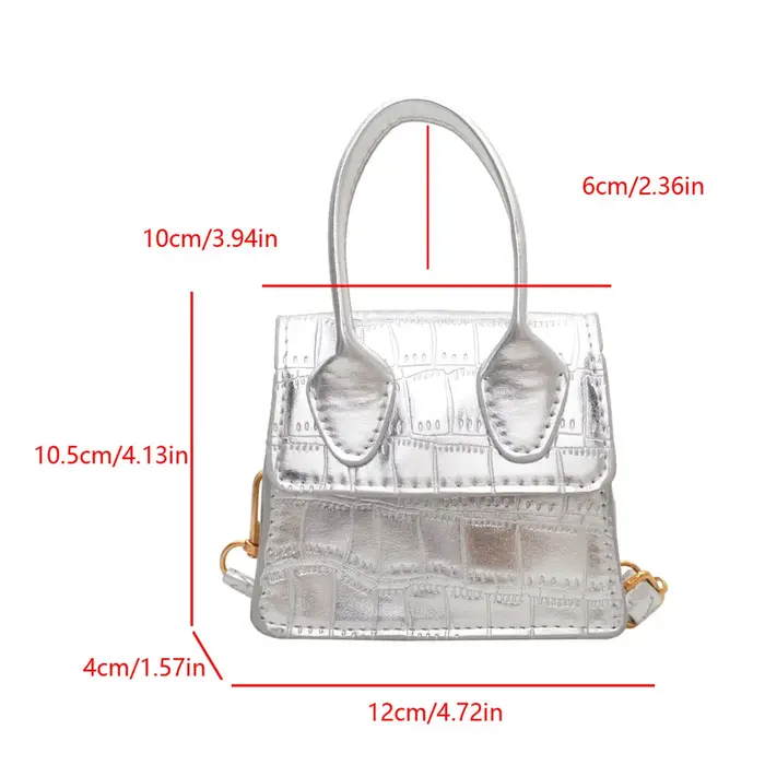 Sac carré miniature à motif de pierres colorées tendance