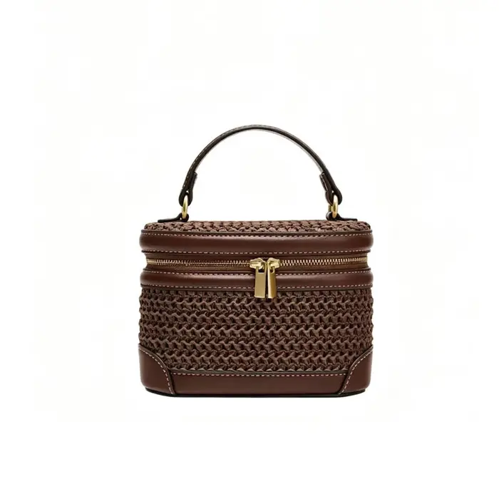 Sac femme en paille tressée printemps-été 2026, sac à bandoulière et à main en raphia pour les vacan