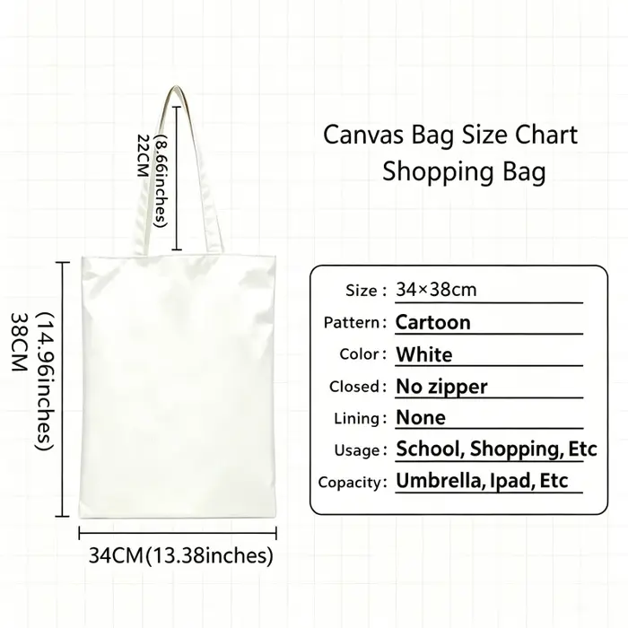 Sac fourre-tout en toile à thème alimentaire avec impression graphique rétro