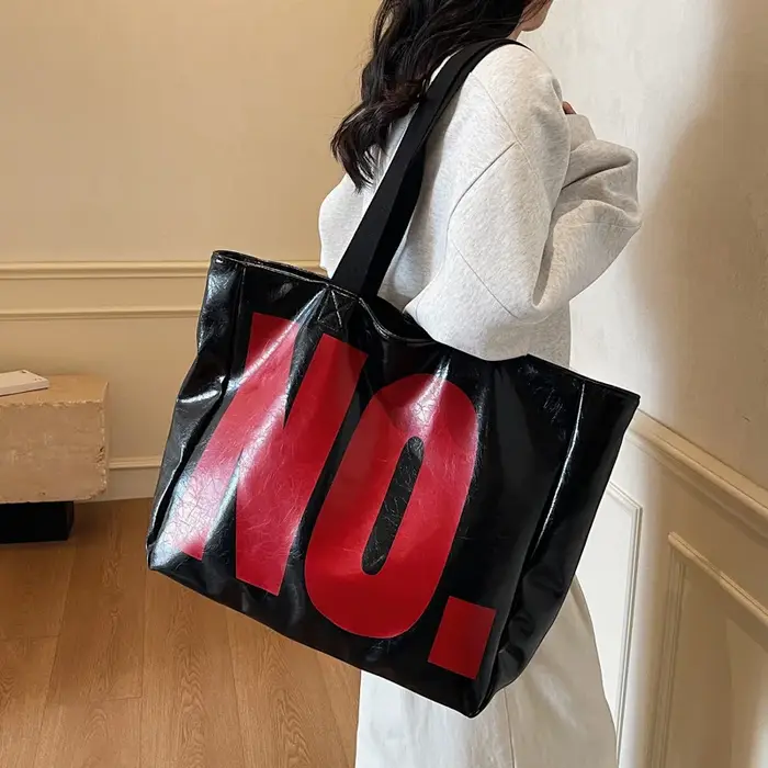 Sac fourre-tout grande capacité à motif lettres