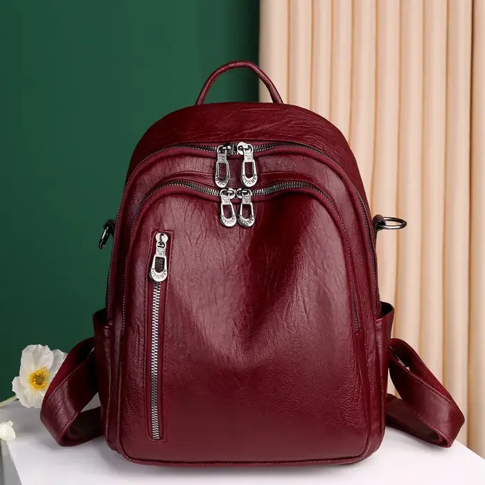 Sac à dos en cuir souple pour femme
