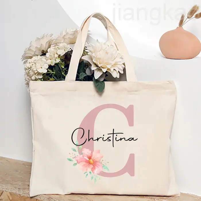 Sac fourre-tout personnalisé avec nom pour femmes