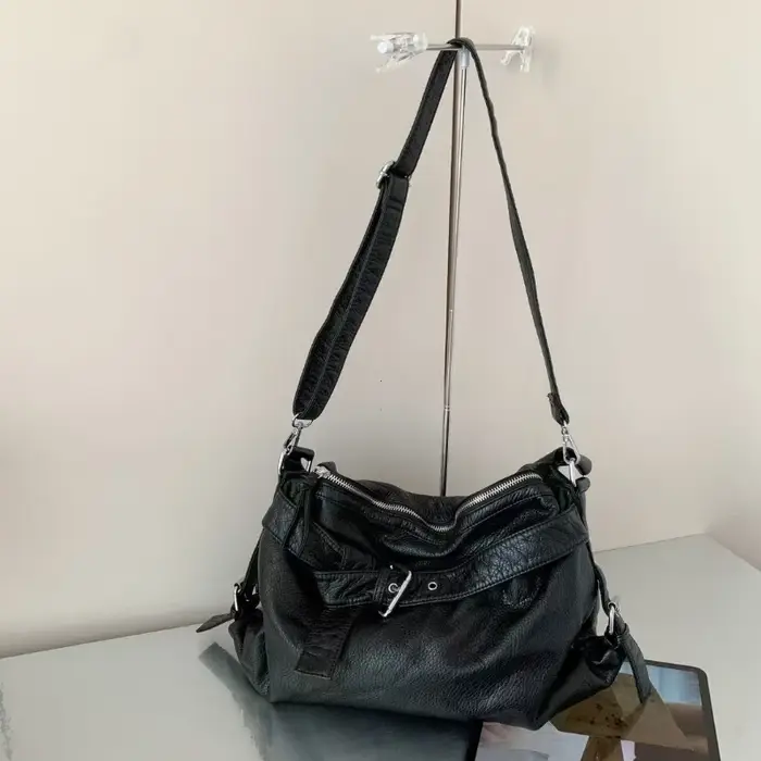Sac fourre-tout rétro en cuir pour femme