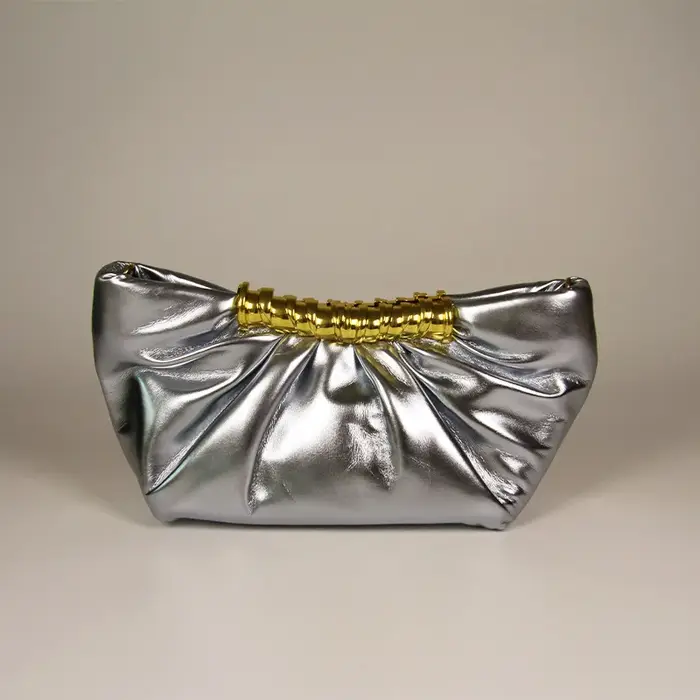 Sac de soirée de luxe en métal en forme de nuage, sac à bandoulière pour femme en PU avec élément pliable, taille moyenne