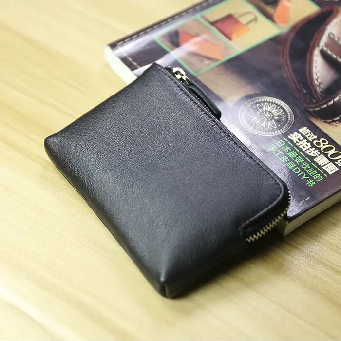 Mini portefeuilles en cuir véritable pour femmes et hommes