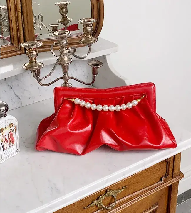 Pochette de Soirée Élégante pour Femme avec Chaîne de Perles