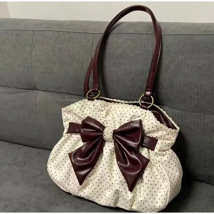 Sac fourre-tout à motif de pois pour femmes