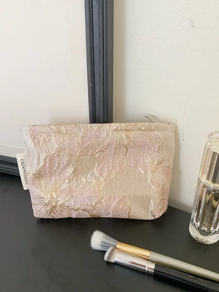 L/M/S relief Jacquard sacs de maquillage femmes sac cosmétique femme pochette trousse de toilette