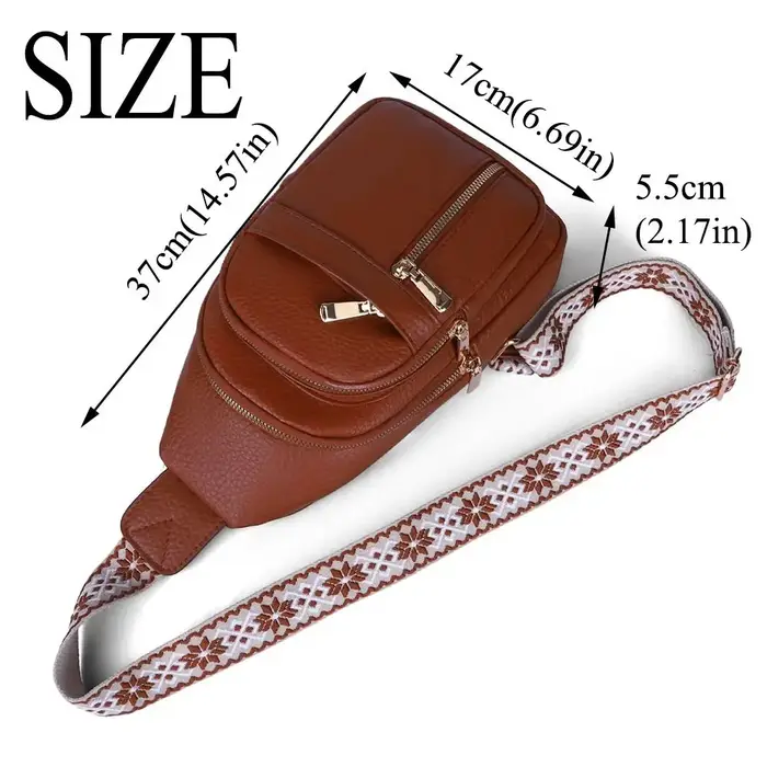 Sac de poitrine bohème en cuir PU
