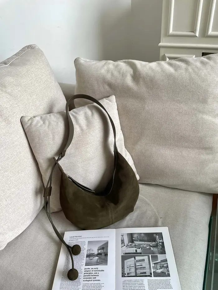 Motingsome sacs de selle en daim naturel en cuir véritable
