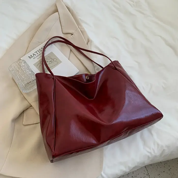 Fourre-tout sac pour femme Style coréen grande capacité sac à bandoulière en cuir souple rétro décontracté sac seau à main 2025 Одноп mga ume сумка