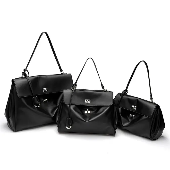 Sac fourre-tout de luxe pour femme en cuir microfibre, avec boucle dorée, sac à bandoulière et sac à
