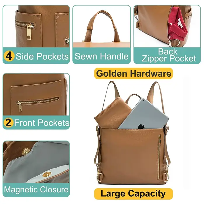 Nouveau Sac à Dos de Maternité Tendance en Cuir PU avec Matelas à Langer
