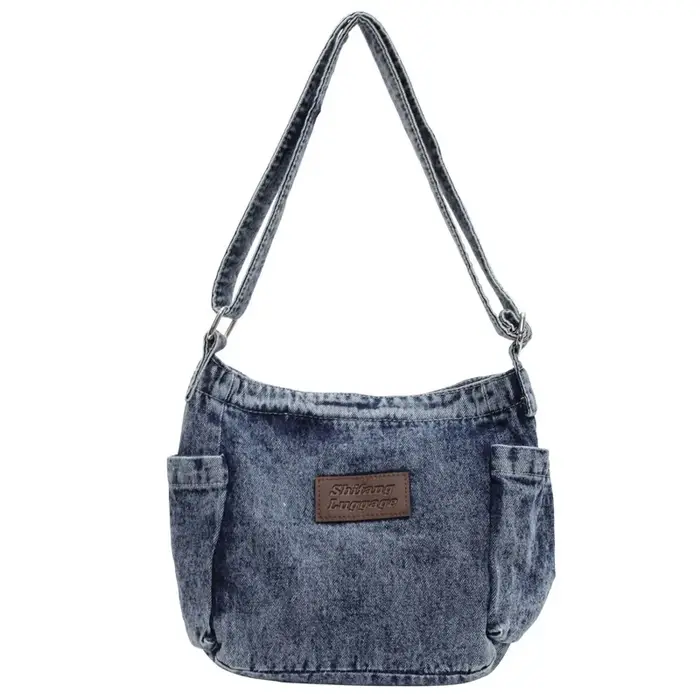 Sac à bandoulière en denim pour femmes, sac à main de mode, sac à bandoulière multifonctionnel décon