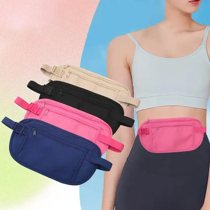 Sacs de taille de voyage pochette pour passeport argent portefeuille de sécurité caché hommes femmes Sport sac de