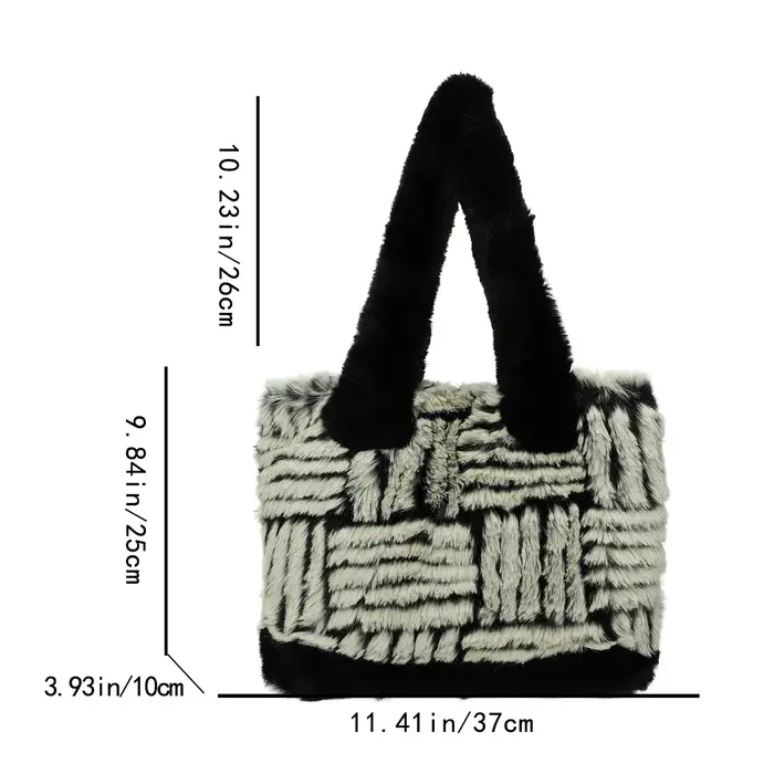 2025 hiver Sac fourre-tout en peluche concepteur fausse fourrure tissé Sac à main Simple sac de trajet grande capacité moelleux Sac à bandoulière marque Sac A Mai