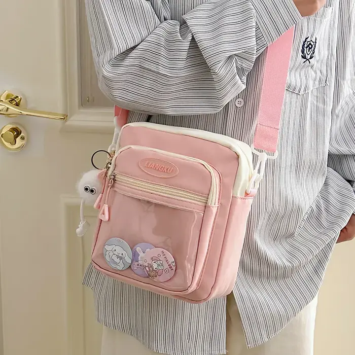 Sac pour femmes petit sac carré nouvelle fille douce et mignonne Kawaii Ulzzang Ita sac couleur contrastée Ins sac à bandoulière