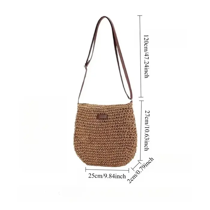 Sac tissé en paille, épaule simple