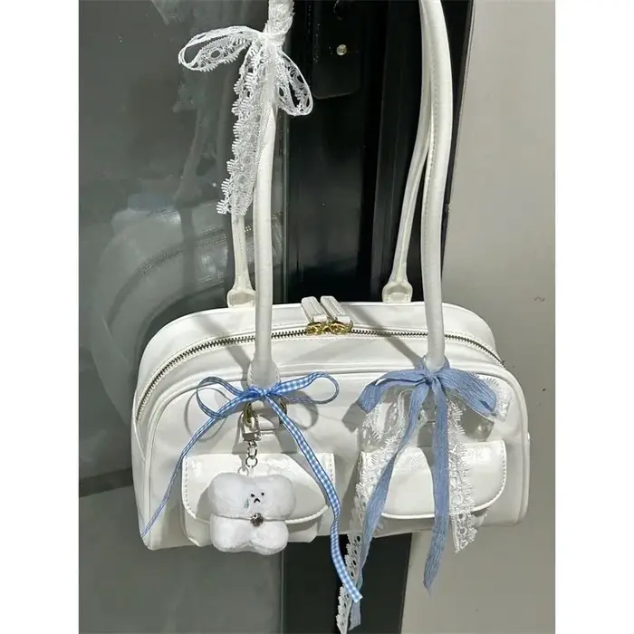 JIAERDI rétro blanc Bowling sac à main femmes filles chaudes en cuir poche Chic sac