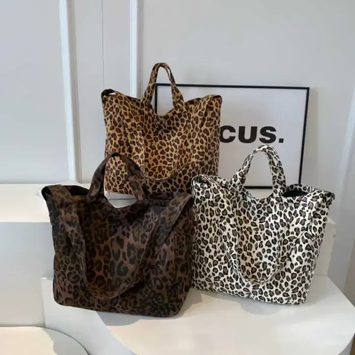 Léopard Design 2024 mode coréenne grands sacs à bandoulière pour femmes voyage sac à main dame Shopper Shopping sac